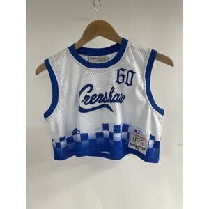 Headgear Classics Nipsey Hussle Crenshaw Crop Top Jersey Womens Size M Blue 60